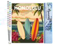 Peinture par Numéro Figured'Art - Affiche de voyage Honolulu - Kit de Loisir Créatif DIY Numéro d'Art Complet - 40x50cm sans châssis en bois
