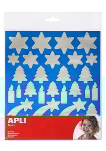 Gommettes métallisées Noel Argenté x 88