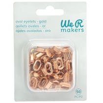 50 oeillets ovales dorés -We R- pour perforatrice à oeillets ovales