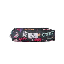 Trousse Scolaire POL FOX – Gris – STREET ART - 2 compartiments