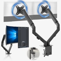 Support Écran PC Double 17" à 27"- Bras 2 Ecrans Universel à Ressort- Rotation 360°- Rehauseur d'ecrans- Montage Rapide- ACROPAQ