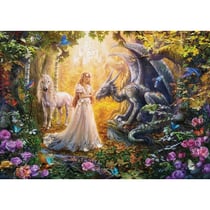 Puzzle le dragon la princesse et la licorne - 1500 pieces - collection animaux fantastique - educa - 17696