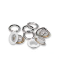 Boîtes de 15 Œillets avec Rondelles 14 mm - Prym Blanc