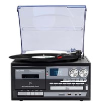 Avizar Platine Vinyle Multifonctions Avec Bluetooth CD / K7 / AM / FM modèle Belfast Noir