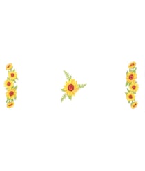 Kit de chemin de table au point de croix - Tournesol - 40 x 100 cm - Trimits Blanc