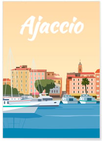 Affiche ville Ajaccio 2 | A3 : 29,7x42cm