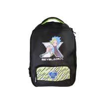 Sac à dos scolaire 38 cm - Beyblade X - Noir et vert - 2 compartiments