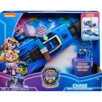 La super pat patrouille le film : deluxe voiture police chase son et lumiere 38cm - figurine chien - vehicule 2 en 1 - paw patrol the mighty movie