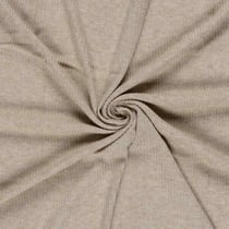 Tissu Maille côtelé Céliane uni  pailleté  Taupe