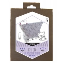 Prima Mercerie | Kit couture Ma trousse de toilette | Tissu enduit étanche | Trousse maquillage ou toilette | Pas-à-pas inclus