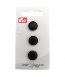 Carte de 3 boutons Rond en polyester à queue 14mm - Prym Noir