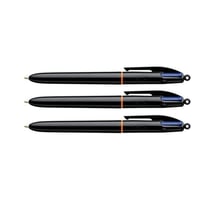 Lot de 3 stylos 4 couleurs BIC - Pointe Moyenne Corps Noir