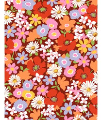 Tissu coton coquelicot de 150 cm de largeur coquelicot roux vendu par 50 cm