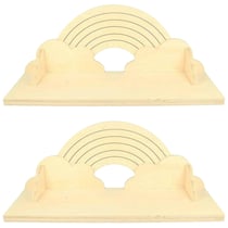 2 étagères en bois arc-en-ciel 40 cm