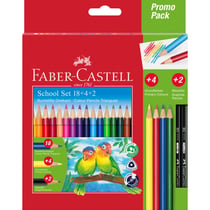 24 crayons de couleurs - Corps triangulaire - Pour l'école - Faber-Castell