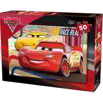 Puzzle cars 3 : flash mcqueen fait la course avec cruz ramirez 50 pieces - collection disney - king