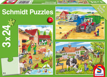 Puzzle 24 pièces - 3 Puzzles - A La Ferme - Schmidt Spiele