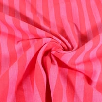 Tissu Coton rayé fil teint Rouge