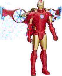 Coffret avengers : iron man avec aerorropulseur - figurine 30 cm + 4 accessoires - personnage marvel - hasbro b6156