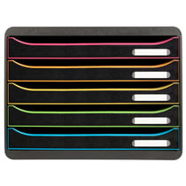 Module de classement Big Box Plus horizon 5 tiroirs Black Office - Noir/arlequin - Exacompta