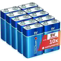 AgfaPhoto Piles E-Block 6LR61 Alcalines PLUS (9V, Lot de 10) – Longue Durée de Vie – Idéales pour Appareils Photo, Télécommandes et Gadgets Électroniques – Performance Fiable et Constante