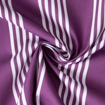 Tissu Toile de Coton d'ameublement Rayé blanc sur fond Violet