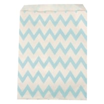 Sachet en papier convient pour aliments, 12,9x16,8cm, bleu dentellé, 25 pièces