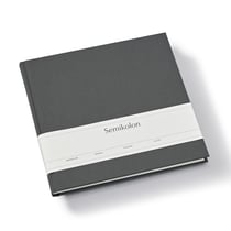 Livre d'or 25x23 cm – 180 pages vierges – Marque-page – Gris Lave – Semikolon