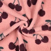 Tissu Bouclette Teddy imprimé Rose
