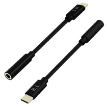 Avizar Adaptateur Audio USB type C vers Jack 3.5mm Son de qualité 12cm HL-102 Noir