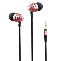 Écouteurs Smartphones Oreillettes Intra-Auriculaires Jack Nylon Rose YONIS
