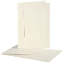 Cartes cadres carrés et enveloppes blanches - 10,5 x 15 cm - 10 pcs