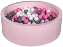 Piscine à balles Aire de jeu + 200 balles rose blanc,rose clair,gris - Velinda