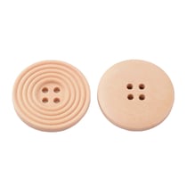 5 boutons bois naturel marron rond 30 mm 4 trous - création couture diy