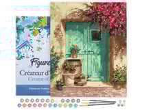 Peinture par Numéro Figured'Art avec Cadre - Entrée fleurie - Kit de Loisir Créatif DIY Numéro d'Art Complet - 40x50cm toile tendue sur châssis