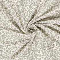 Tissu Double gaze de Coton Petites fleurs Lilou sur fond Ecru