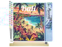 Peinture par Numéro Figured'Art - Affiche de voyage Bali - Kit de Loisir Créatif DIY Numéro d'Art Complet - 40x50cm toile roulée + châssis en bois à monter