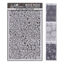Ensemble de 3 pochoirs LuMania Triple Layer assortis 12,7 x 20,3 cm 04