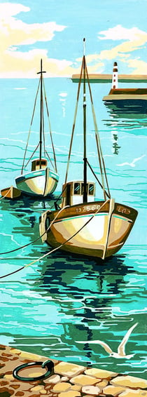 Canevas antique Le port 25x60cm