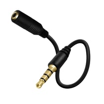 Adaptateur Jack Mâle 3.5mm vers Jack Femelle 3.5mm Son de Qualité 90mm Noir