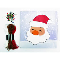 MégaCréa DIY - Kit Enfant String Art Tableau de fil tendu Père Noël