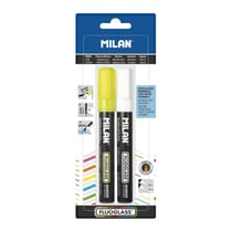 Blister Fluoglass pointe biseautée 2 - 4 mm 1 jaune + 1 blanc
