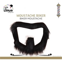 Moustache de biker - Noir - Déguisement - Synthétique - Autocollante