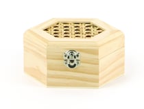 Boite Cannage Hexagonale en Bois 16,5 cm