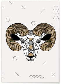 Affiche Bélier scandinave | A3 : 29,7x42cm