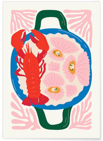 Affiche Homard & Coquilles | A3 : 29,7x42cm