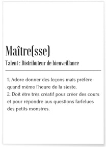Affiche Définition Maître(sse) | A3 : 29,7x42cm