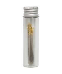 Tube en verre d'assortiment de 10 aiguilles à coudre et à broder - Collection fleurs bleues - Hobby Gift