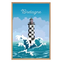 Tableau mural encadré illustration tourelle des perdrix 65x97 cm