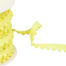 Elastique à pompons 13mm jaune au mètre